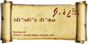 Jónás Édua névjegykártya